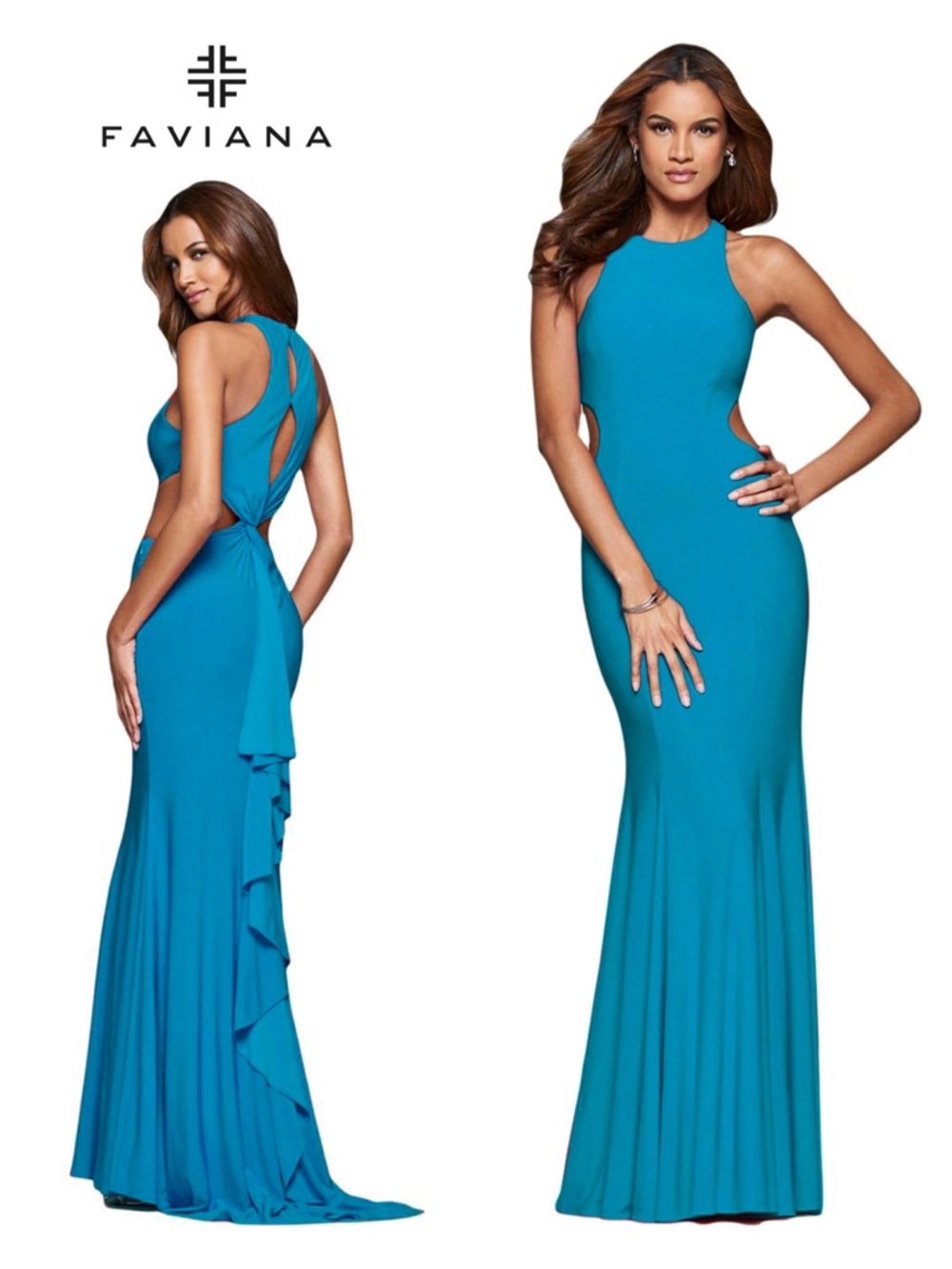 FAVIANA Halter Dress With Cut-Outs At Waist